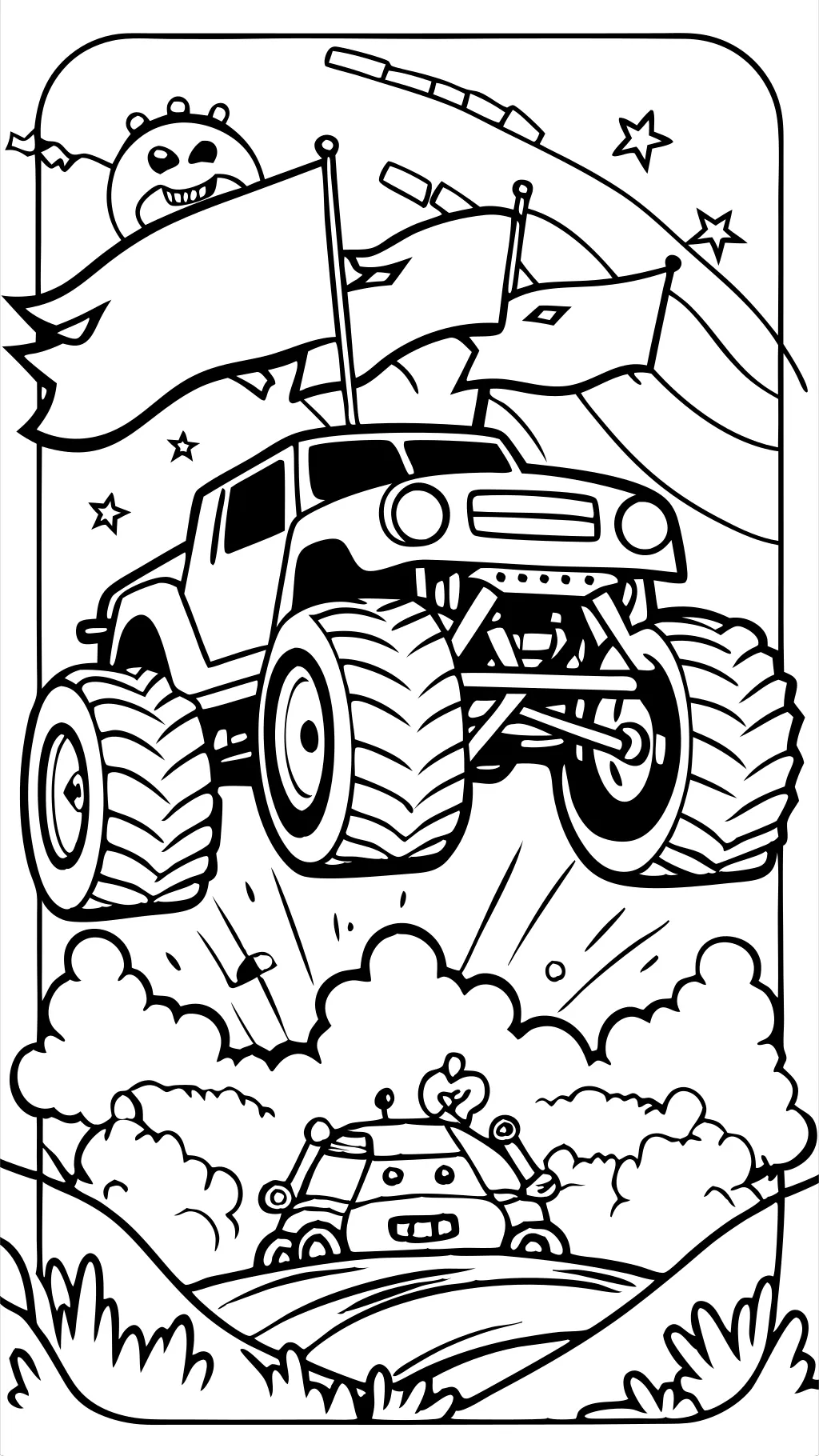 coloriage camion monstre